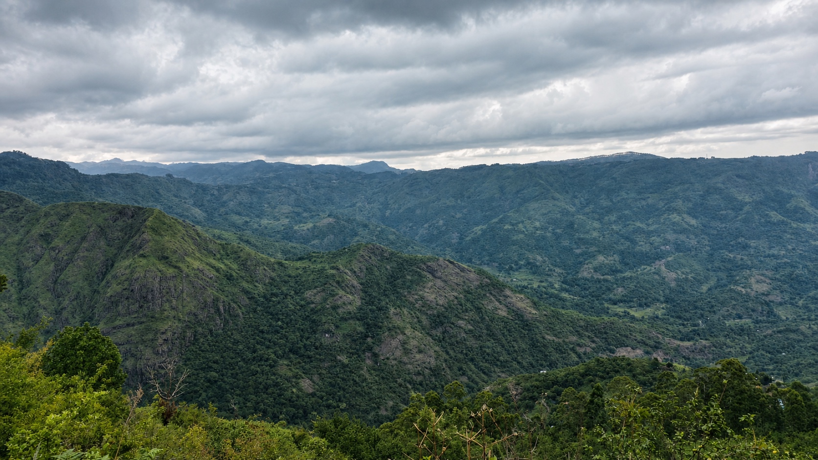 Restored high-resolution view of the actual western mountain outlook from the project land